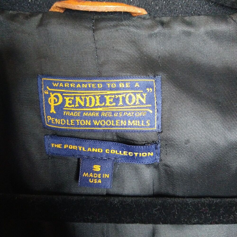 Pendleton Toboggan Wool Blend Strip Coat Womens Size S Small Brown Black Red - Picture 6 of 13